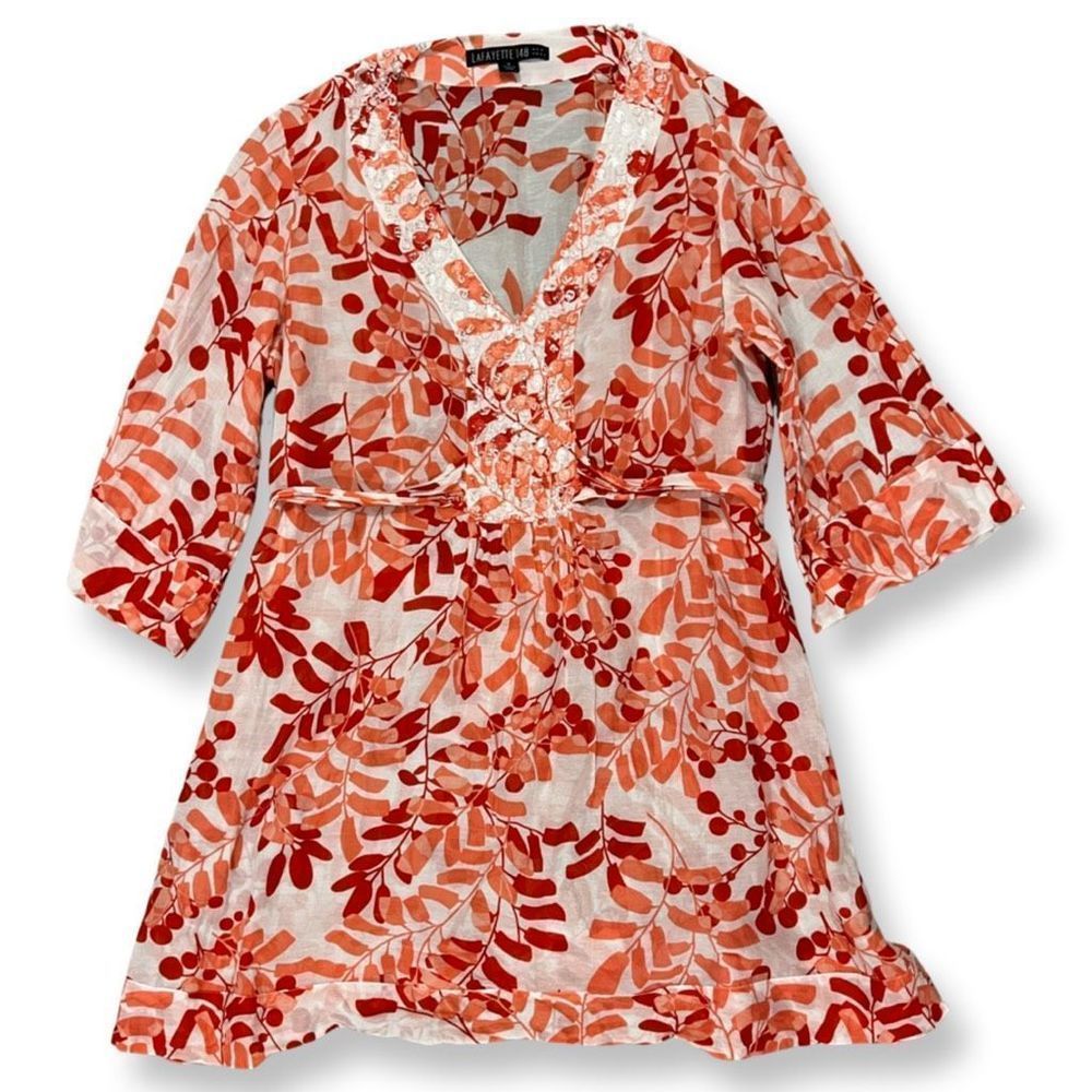 Lafayette 148 Daimu Silk Beaded Blouse Size 4